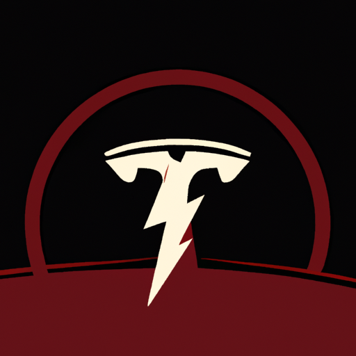 An illustration of a lightning bolt striking a Tesla logo, signifying the revolutionary power of the brand.